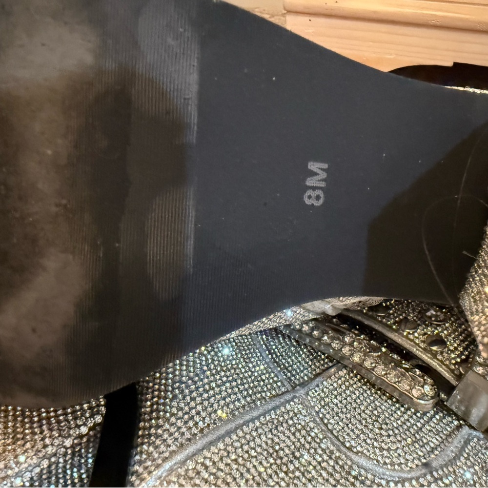 Dolls Kill Silver Rhinestone Ankle Boots - Picture 8 of 8